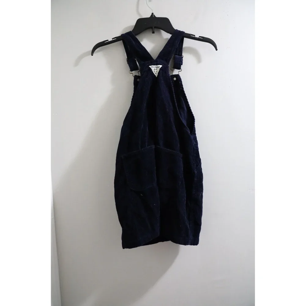OshKosh B'gosh Girls Size 10 Dark Blue Corduroy Jumper Dress‎ Cute Casual